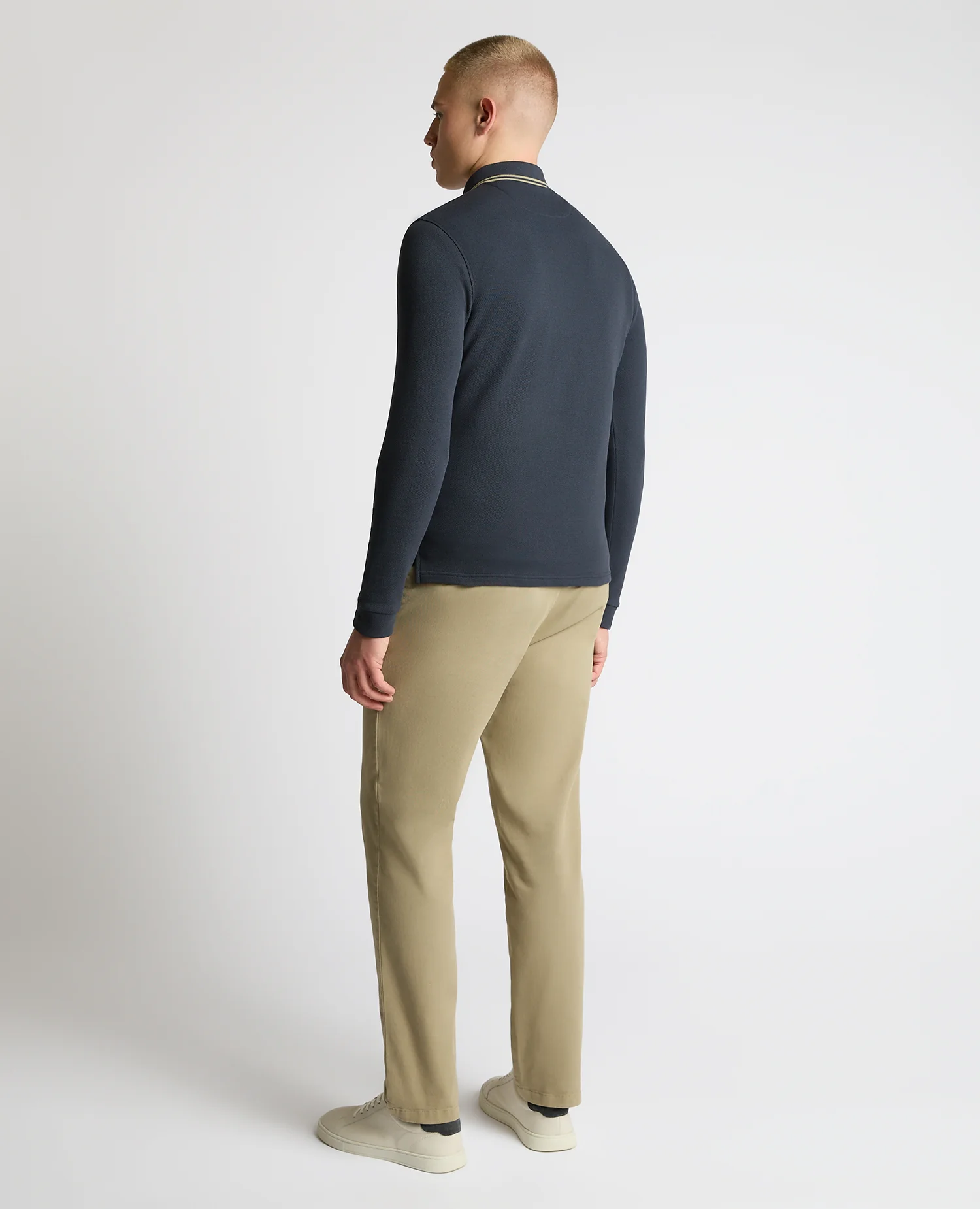 Contrast Collar Cotton-Stretch Polo - Image 3