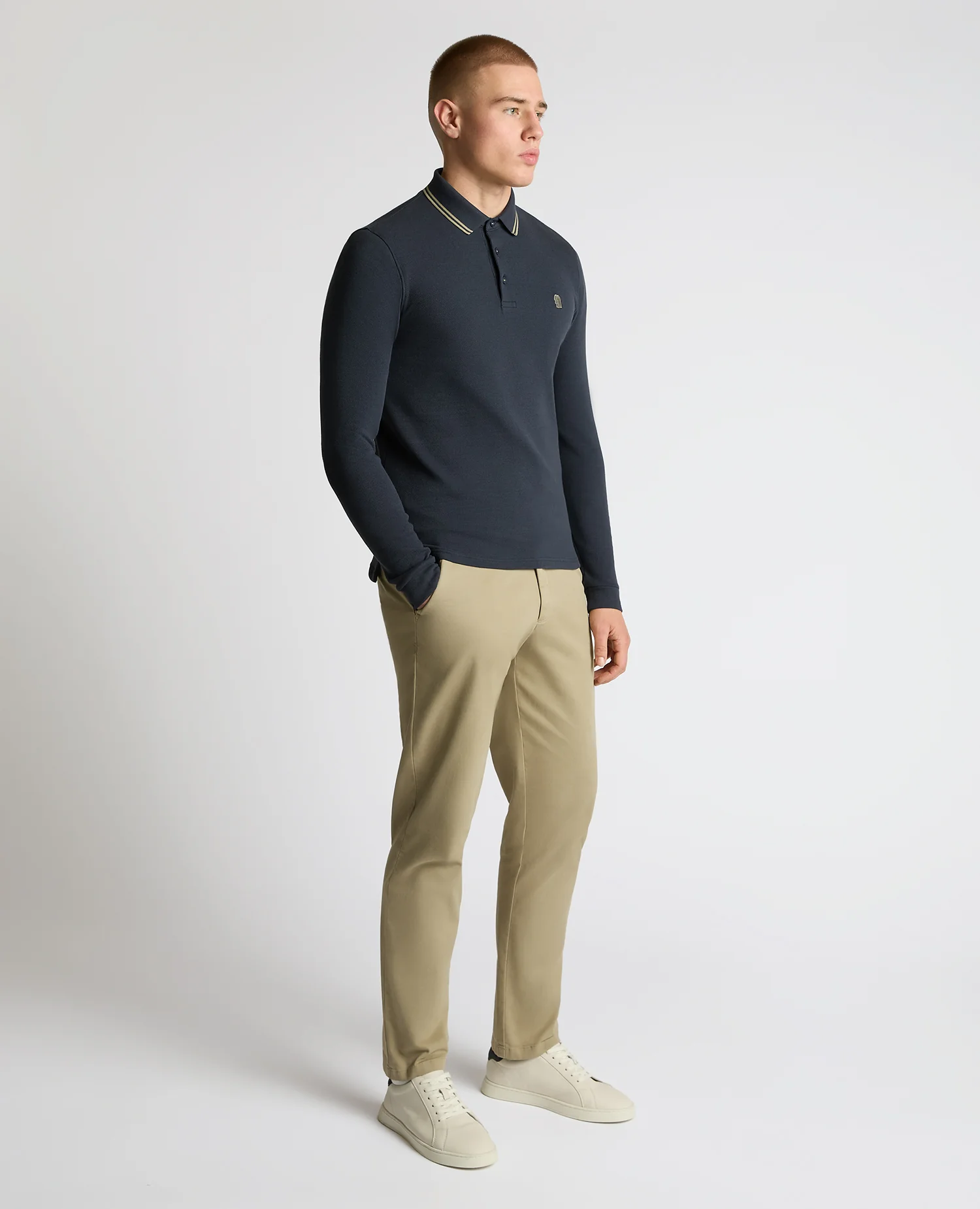 Contrast Collar Cotton-Stretch Polo - Image 4
