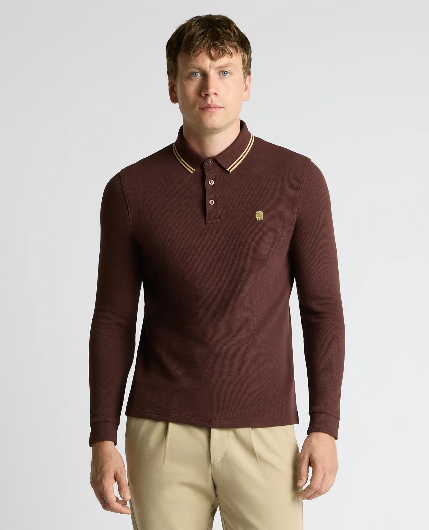 Contrast Collar Cotton-Stretch Polo
