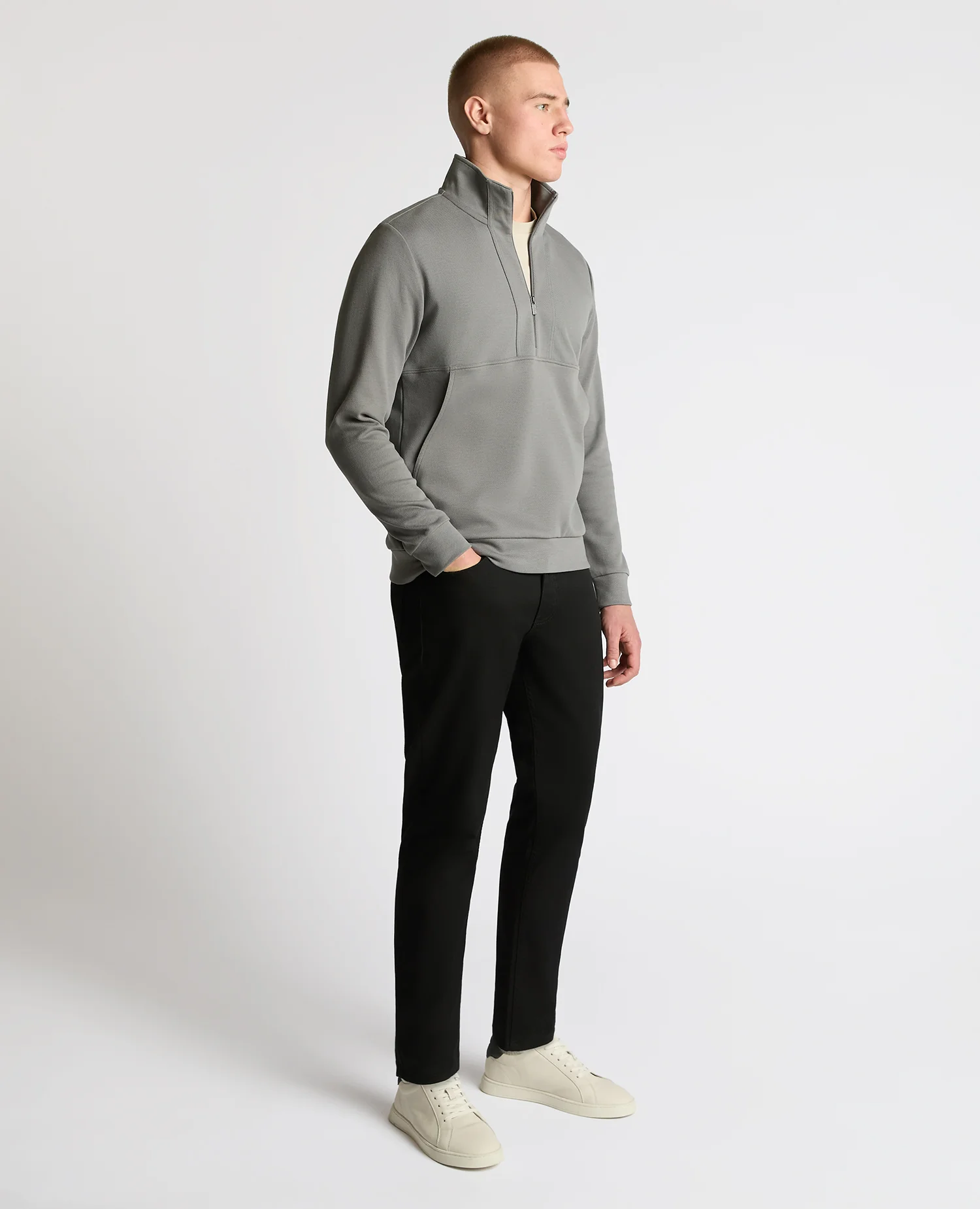 Half-Zip Jersey Sweatshirt - Image 4