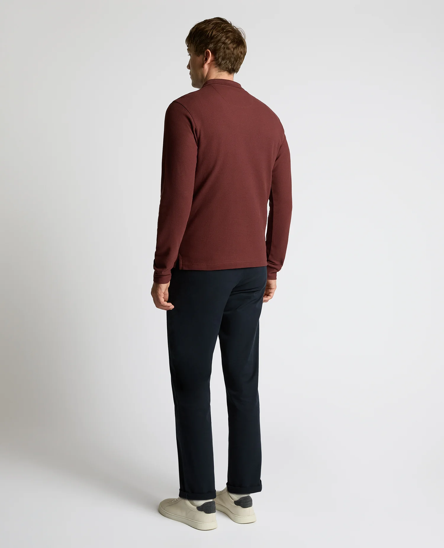 Long-Sleeve Cotton Polo - Image 3