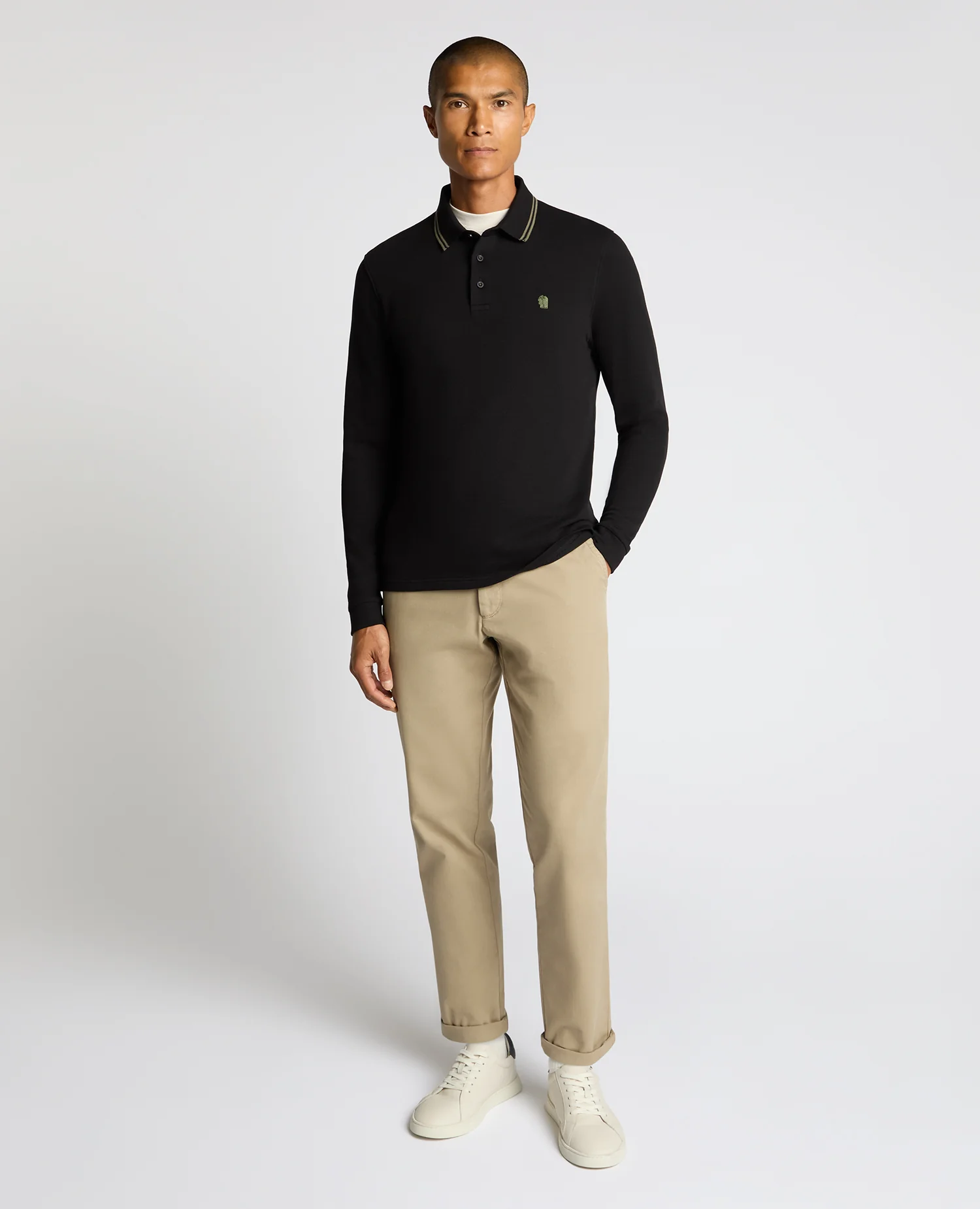Contrast Collar Cotton-Stretch Polo - Image 2