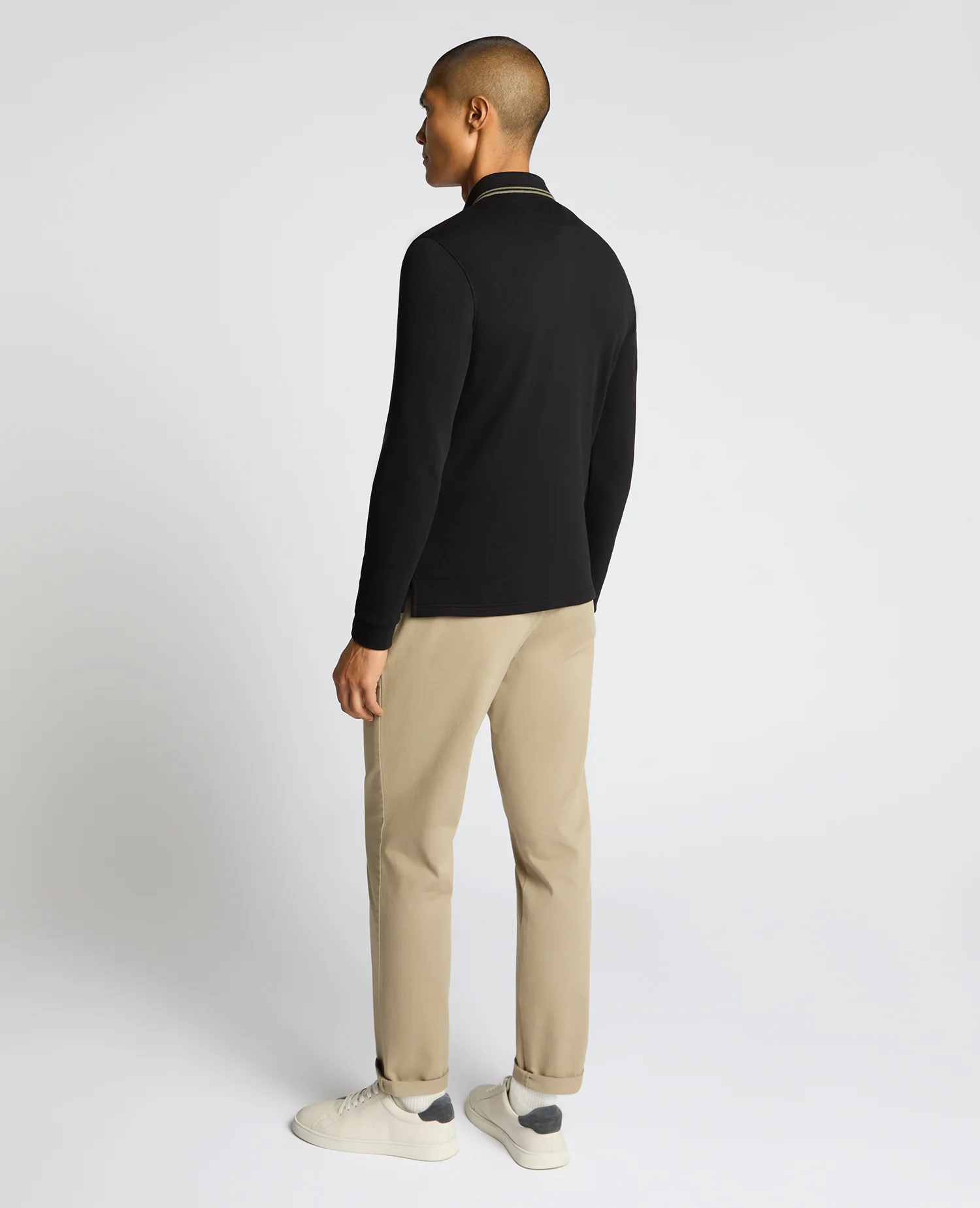 Contrast Collar Cotton-Stretch Polo - Image 3