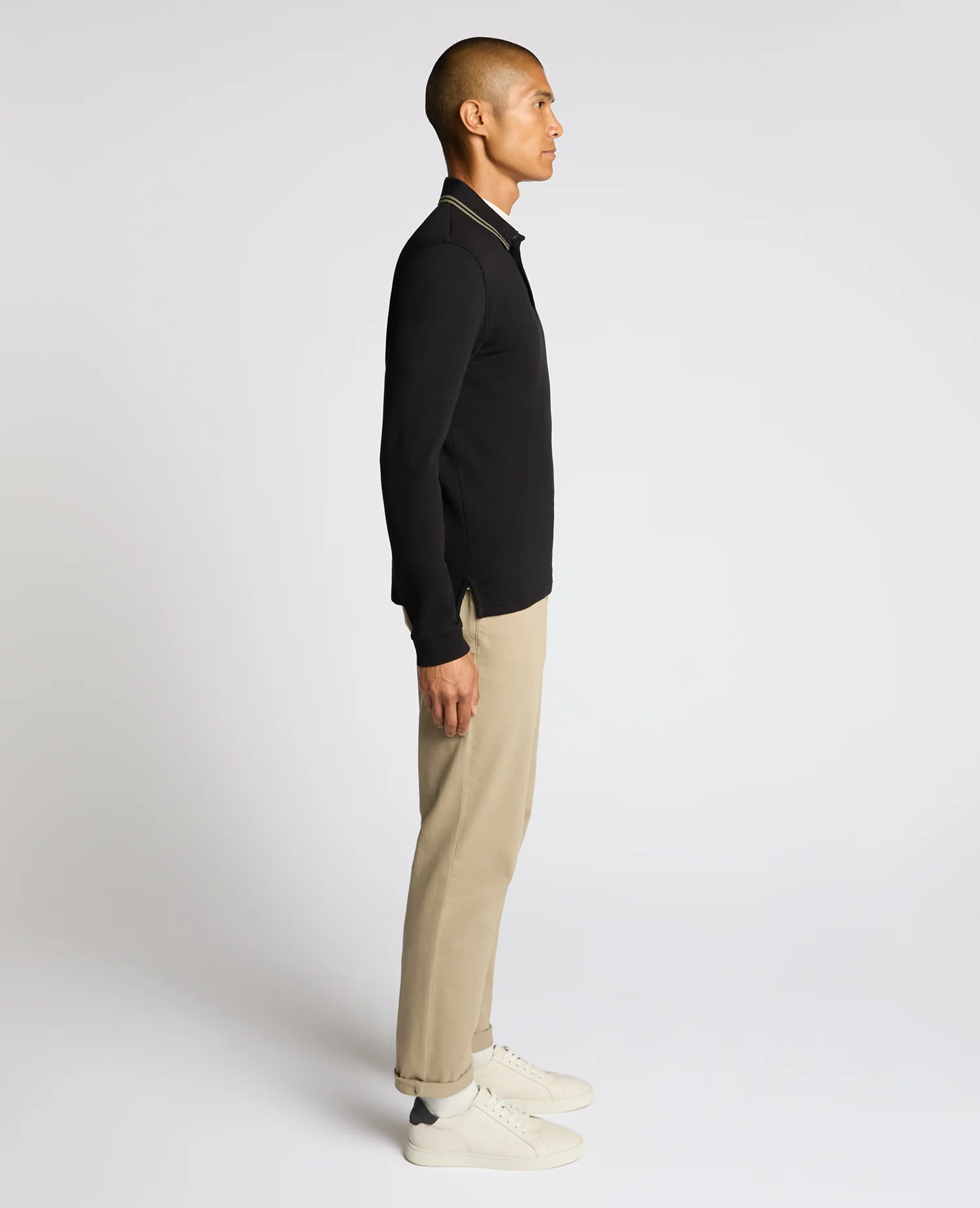 Contrast Collar Cotton-Stretch Polo - Image 4