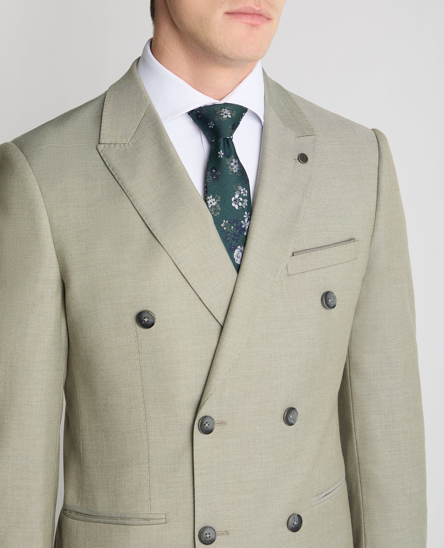 Slim Fit Double-Breasted Stretch Suit - Image 4