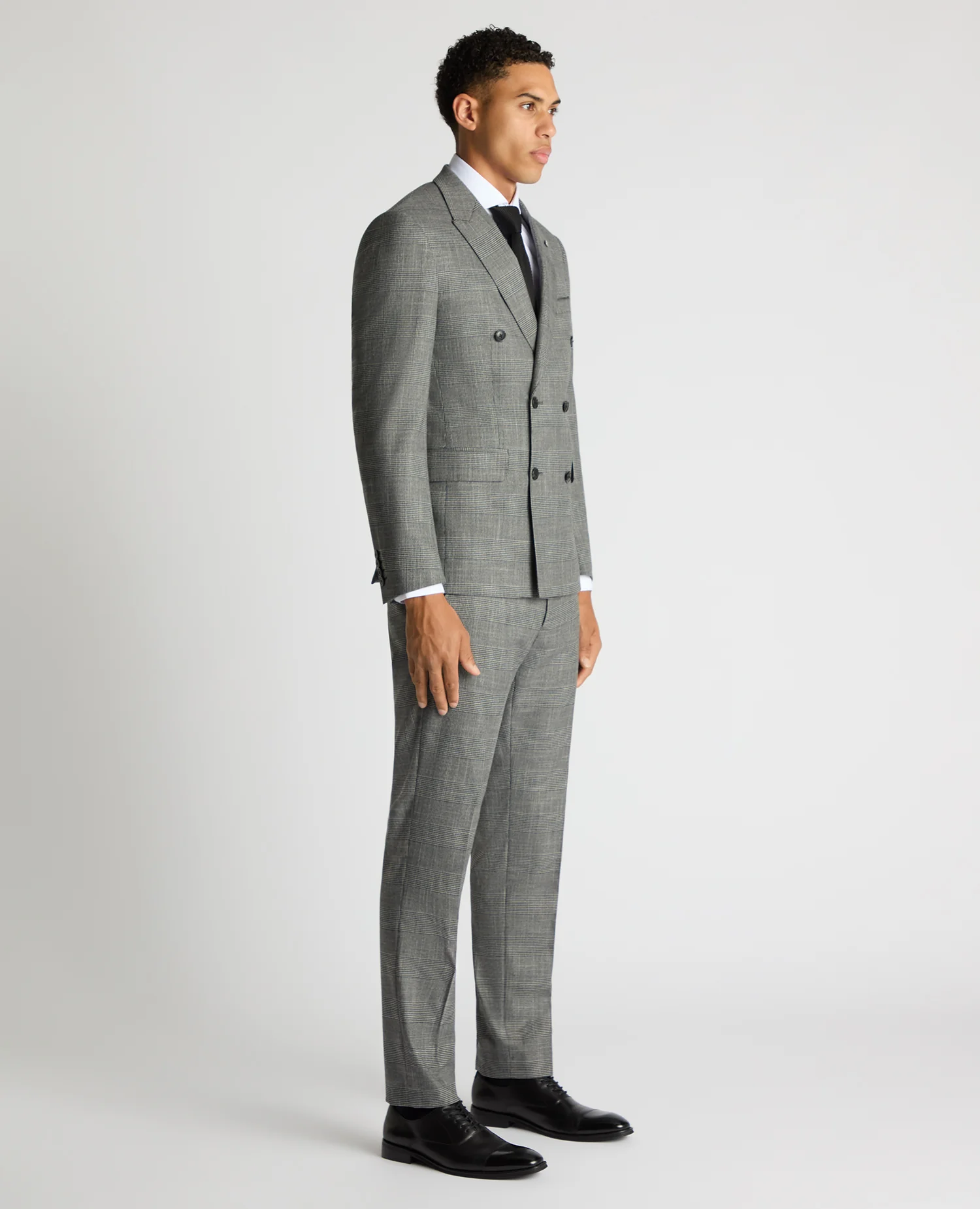 Slim Fit Double Breasted Suit Jacket - Image 4