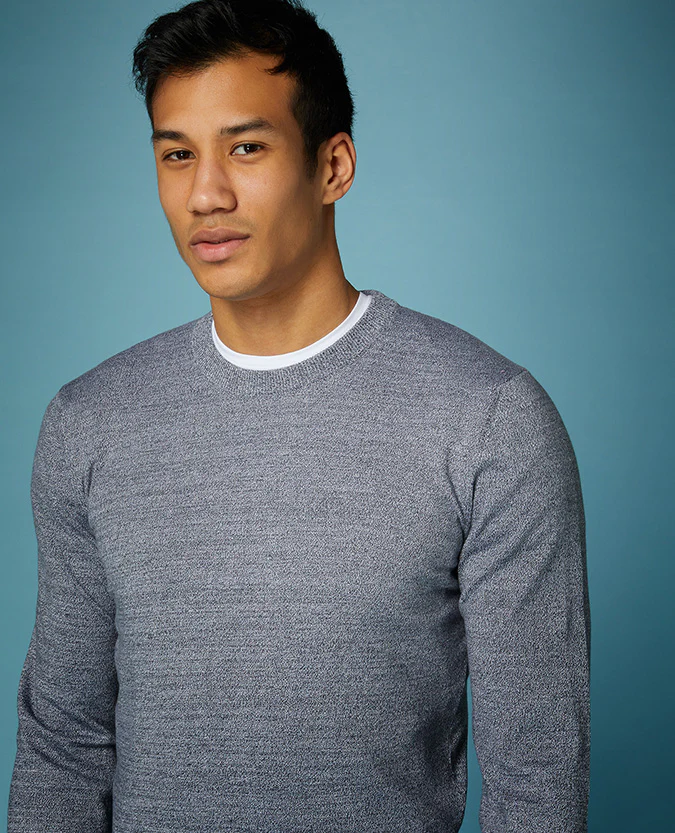 Slim Fit Knitted Cotton Crew Neck Sweater - Image 4