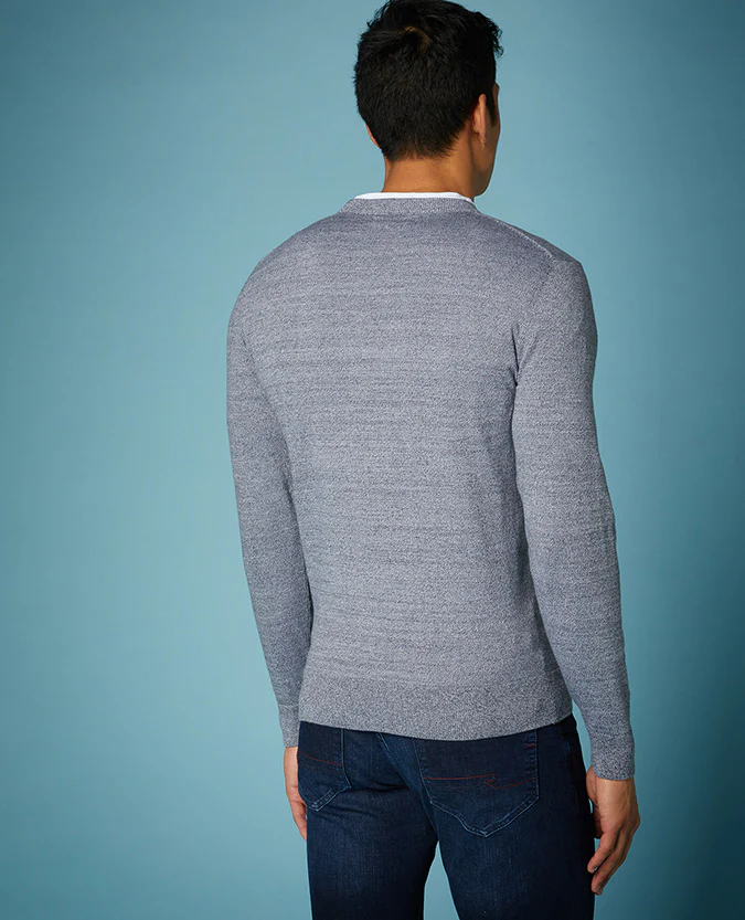 Slim Fit Knitted Cotton Crew Neck Sweater - Image 5