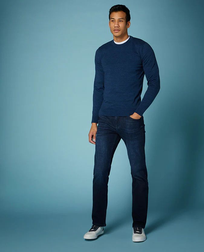 Slim Fit Knitted Cotton Crew Neck Sweater - Image 3