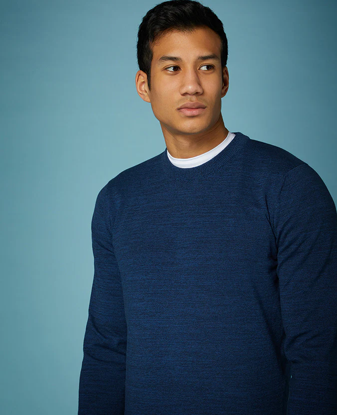 Slim Fit Knitted Cotton Crew Neck Sweater - Image 4