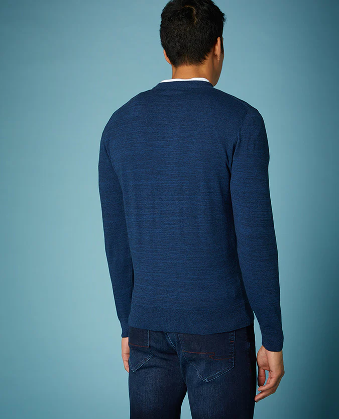 Slim Fit Knitted Cotton Crew Neck Sweater - Image 5