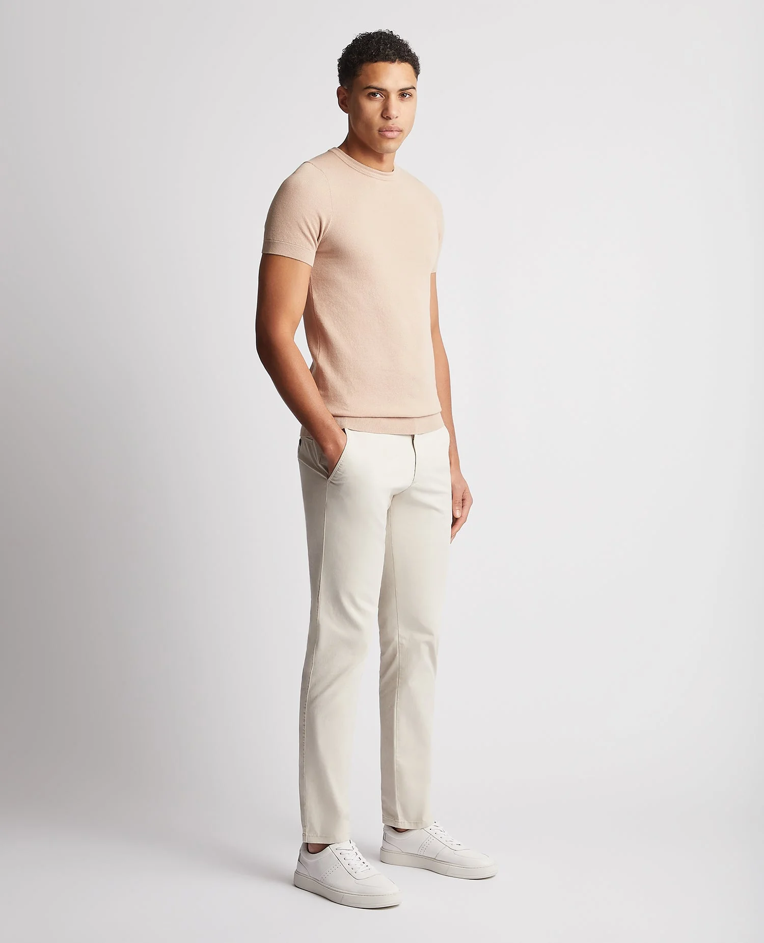 Knitted Cotton Crew Neck Tee - Image 2