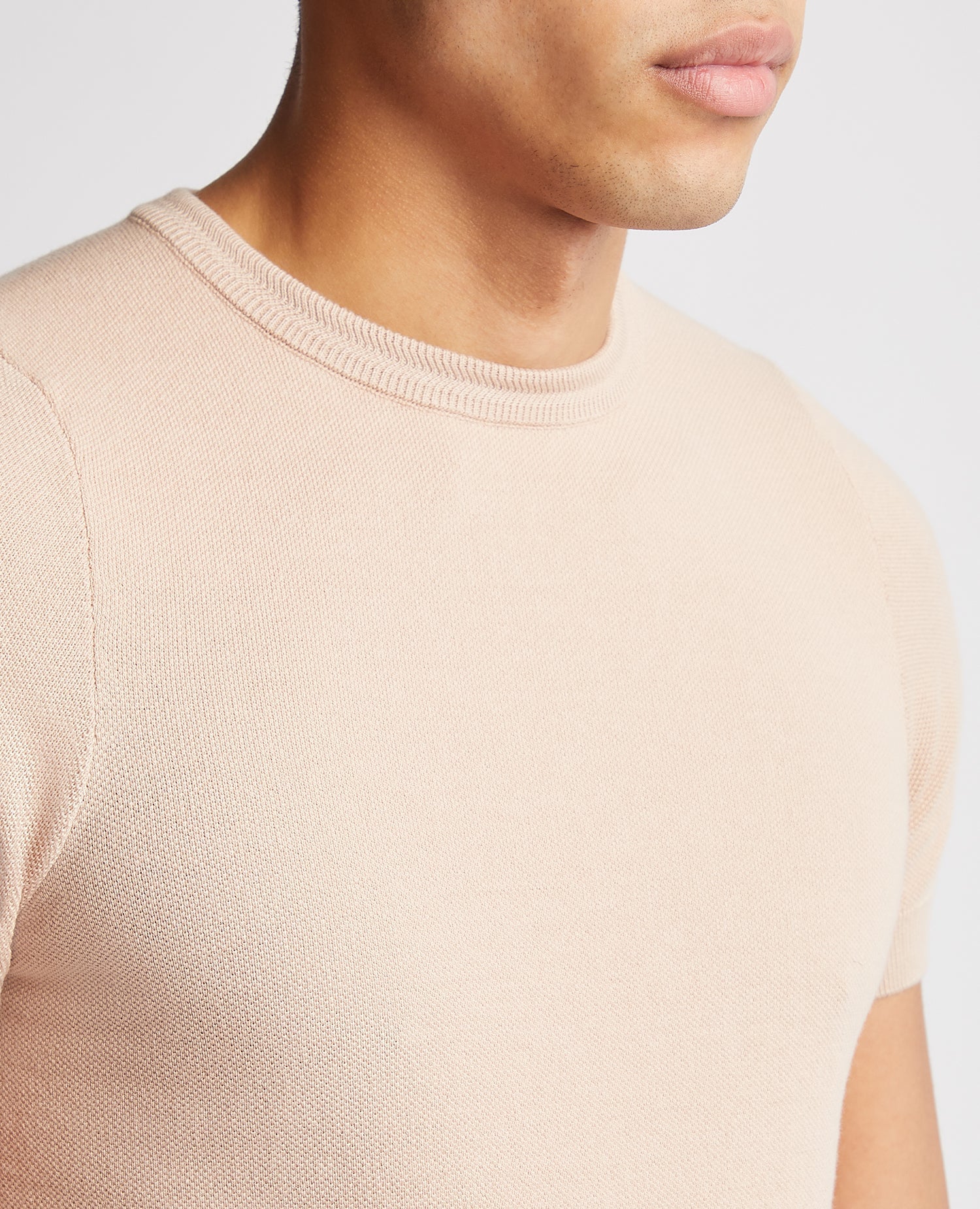 Knitted Cotton Crew Neck Tee - Image 5
