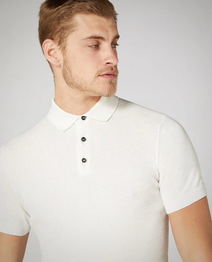 Slim Fit Knitted Cotton Short-Sleeve Polo Shirt - Image 4