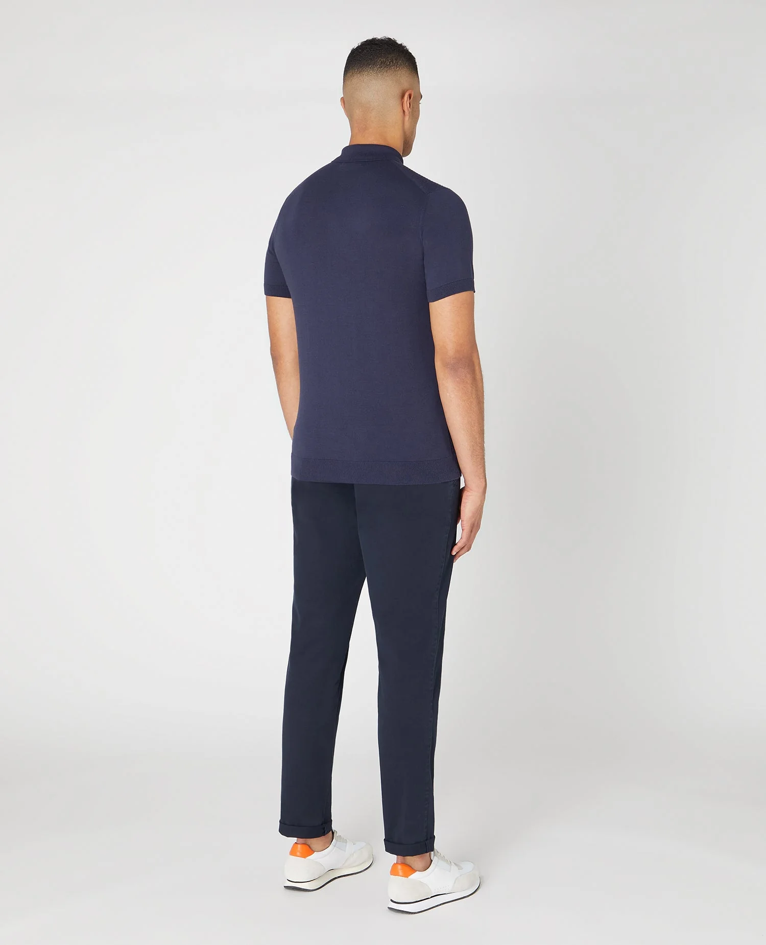Slim Fit Knitted Cotton Short-Sleeve Polo Shirt - Image 3