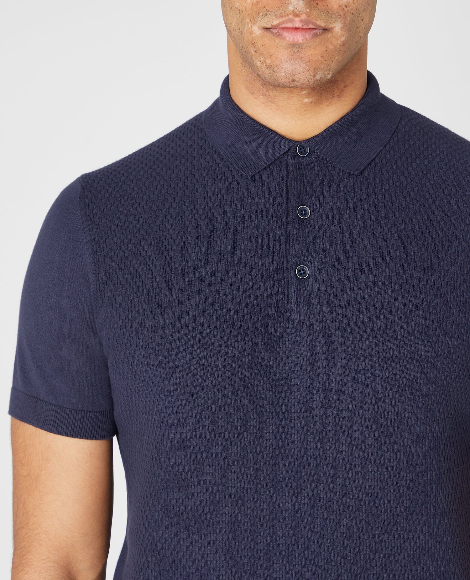 Slim Fit Knitted Cotton Short-Sleeve Polo Shirt - Image 4