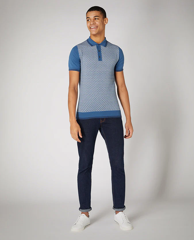 Slim Fit Knitted Cotton Short Sleeve Polo Shirt - Image 3