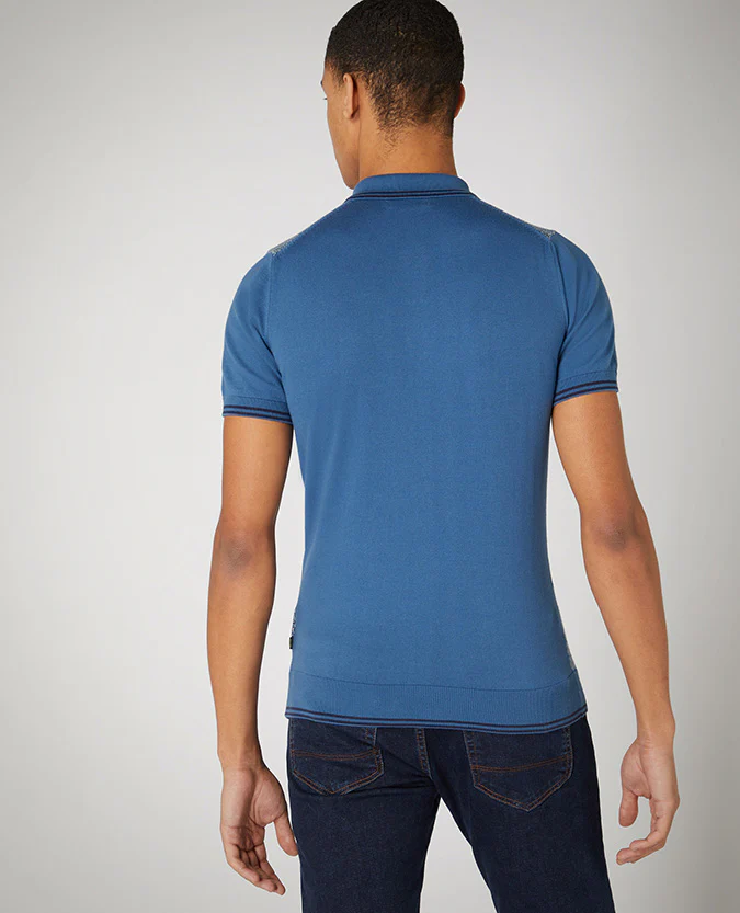 Slim Fit Knitted Cotton Short Sleeve Polo Shirt - Image 5