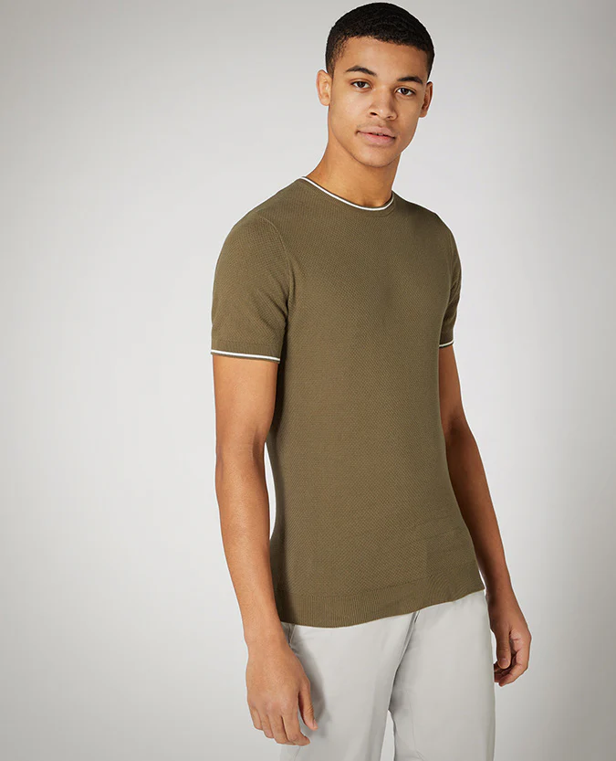 Slim Fit Knitted Cotton T-Shirt - Image 2