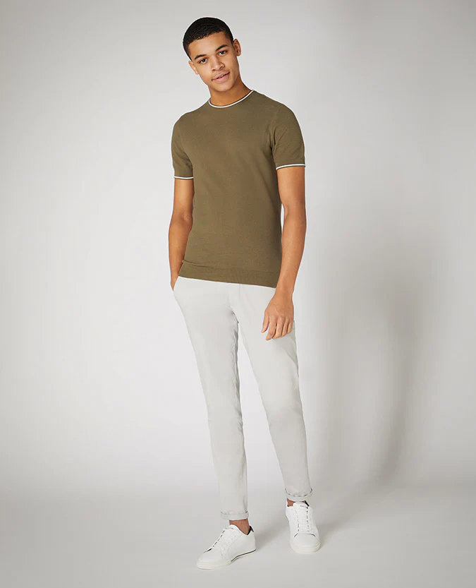 Slim Fit Knitted Cotton T-Shirt - Image 3