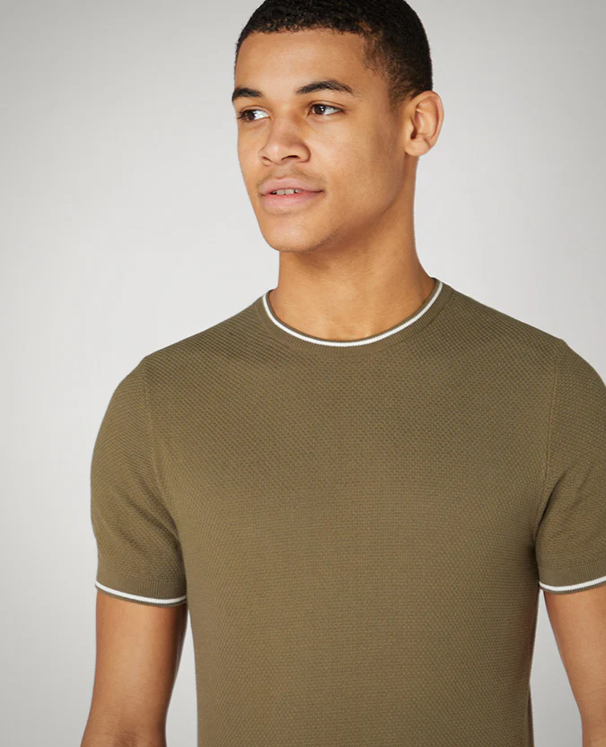 Slim Fit Knitted Cotton T-Shirt - Image 4
