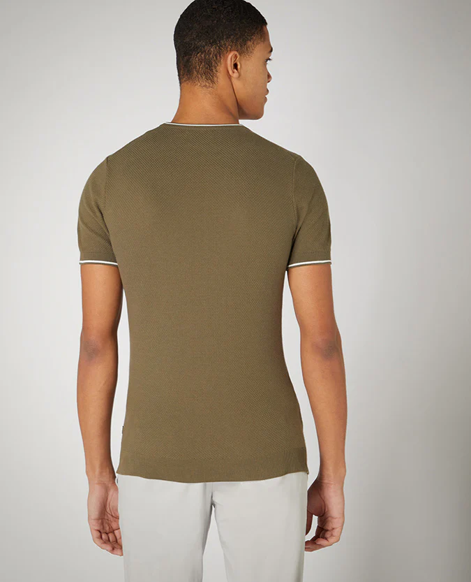 Slim Fit Knitted Cotton T-Shirt - Image 5