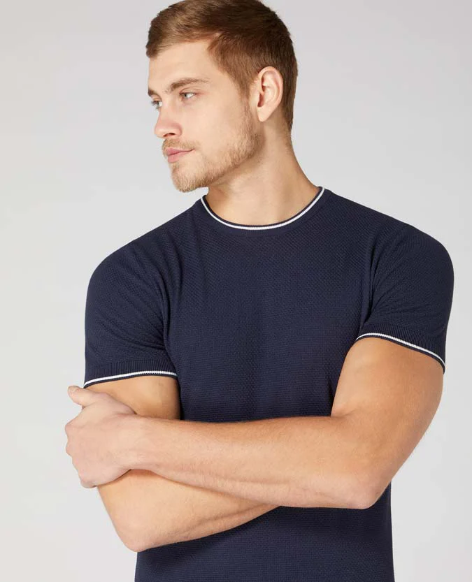 Slim Fit Knitted Cotton T-Shirt - Image 4