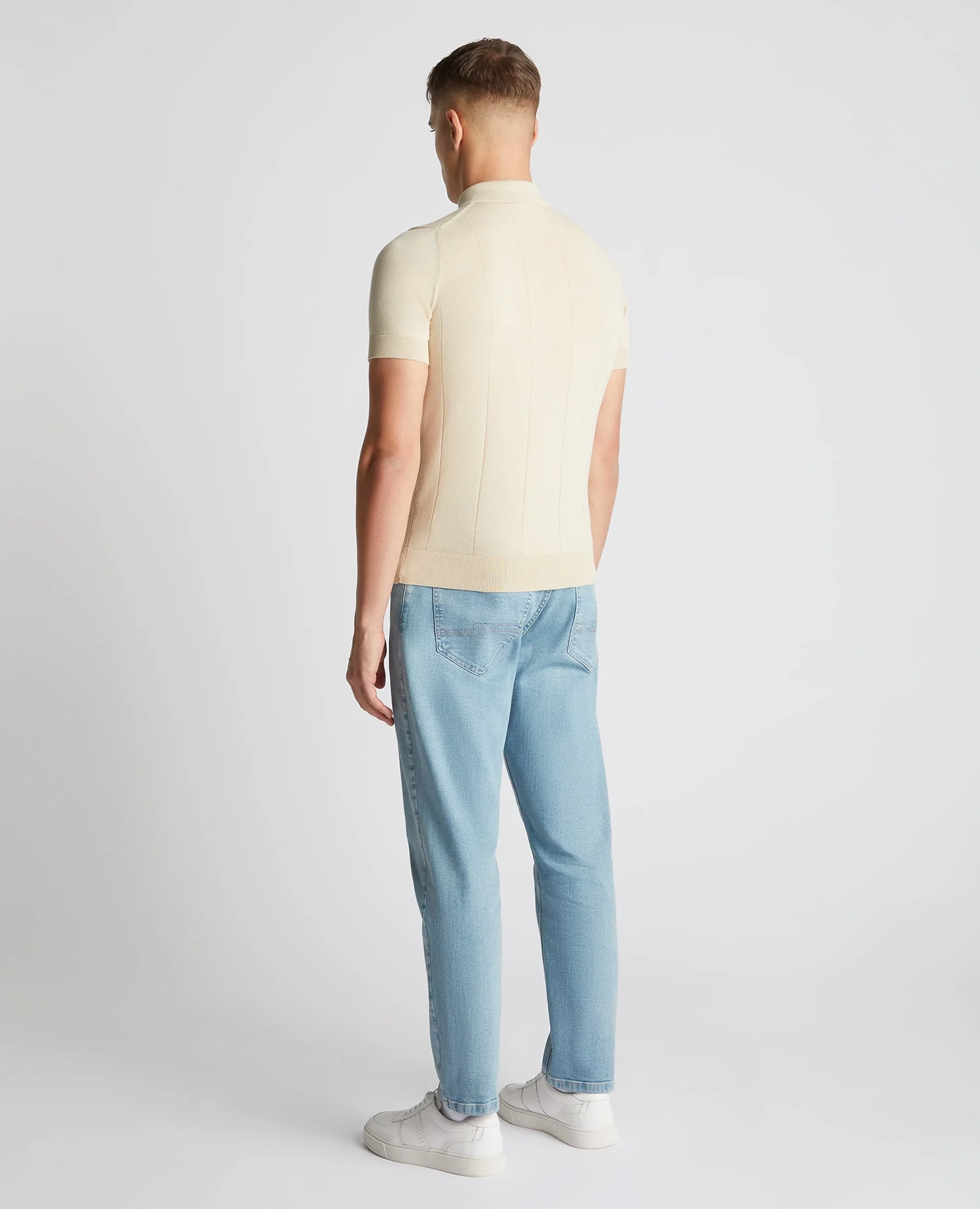 Slim Fit Knitted Cotton Short-Sleeve Polo - Image 3