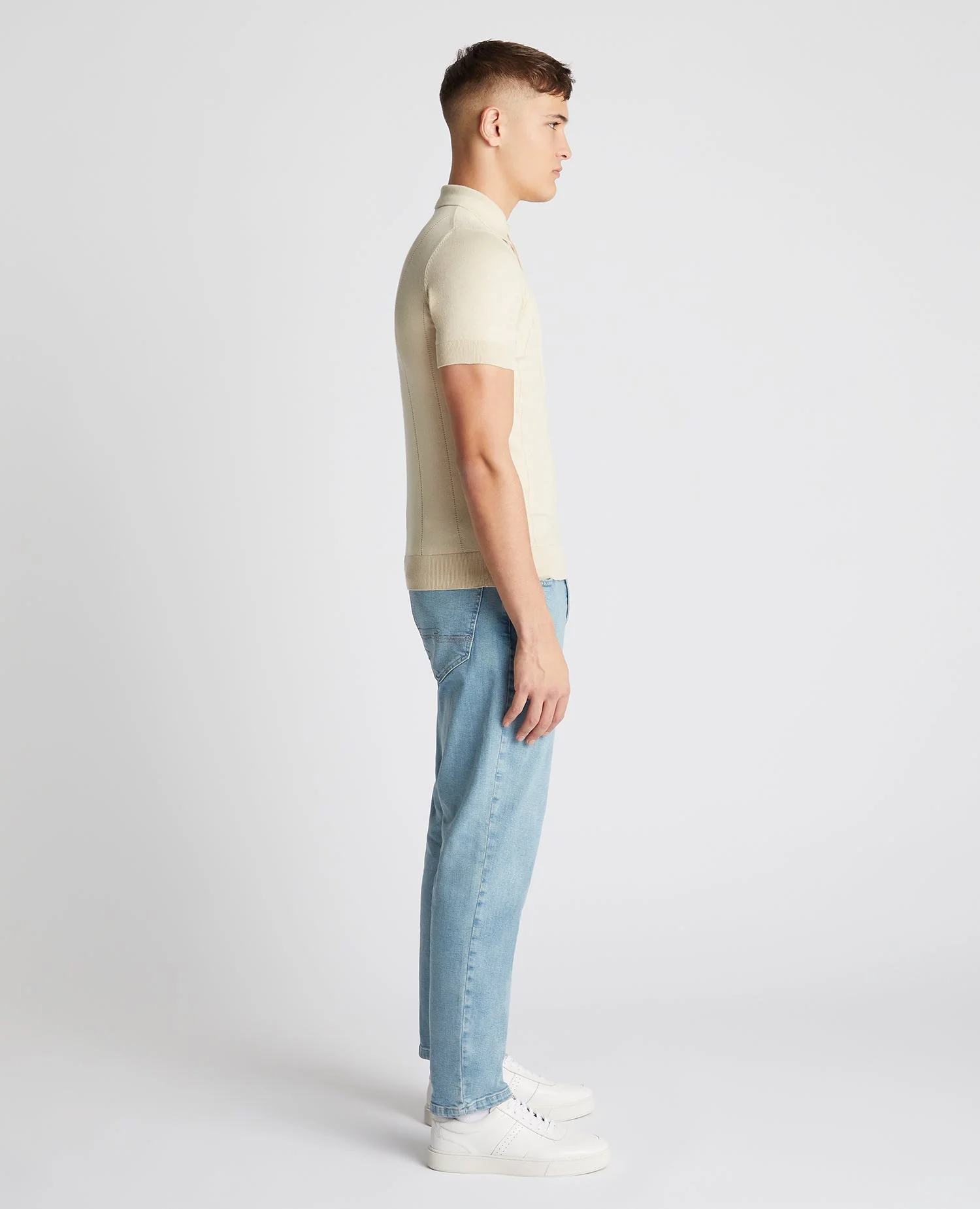 Slim Fit Knitted Cotton Short-Sleeve Polo - Image 4