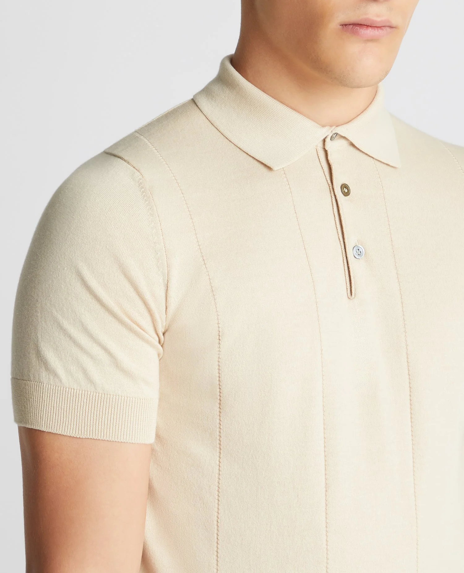 Slim Fit Knitted Cotton Short-Sleeve Polo - Image 5