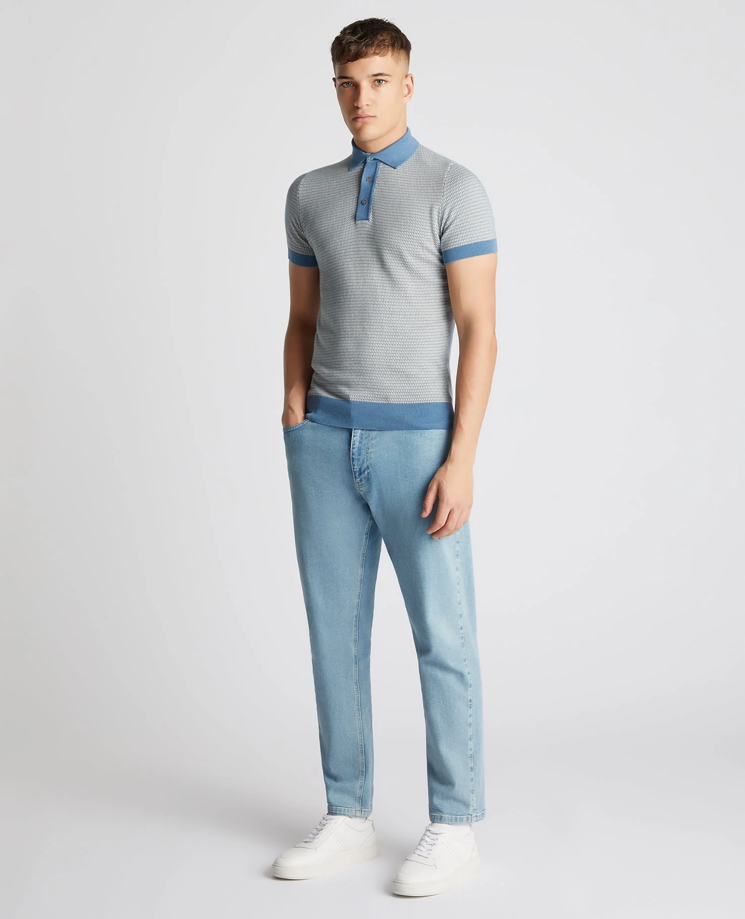Knitted Cotton Short-Sleeve Polo - Image 2