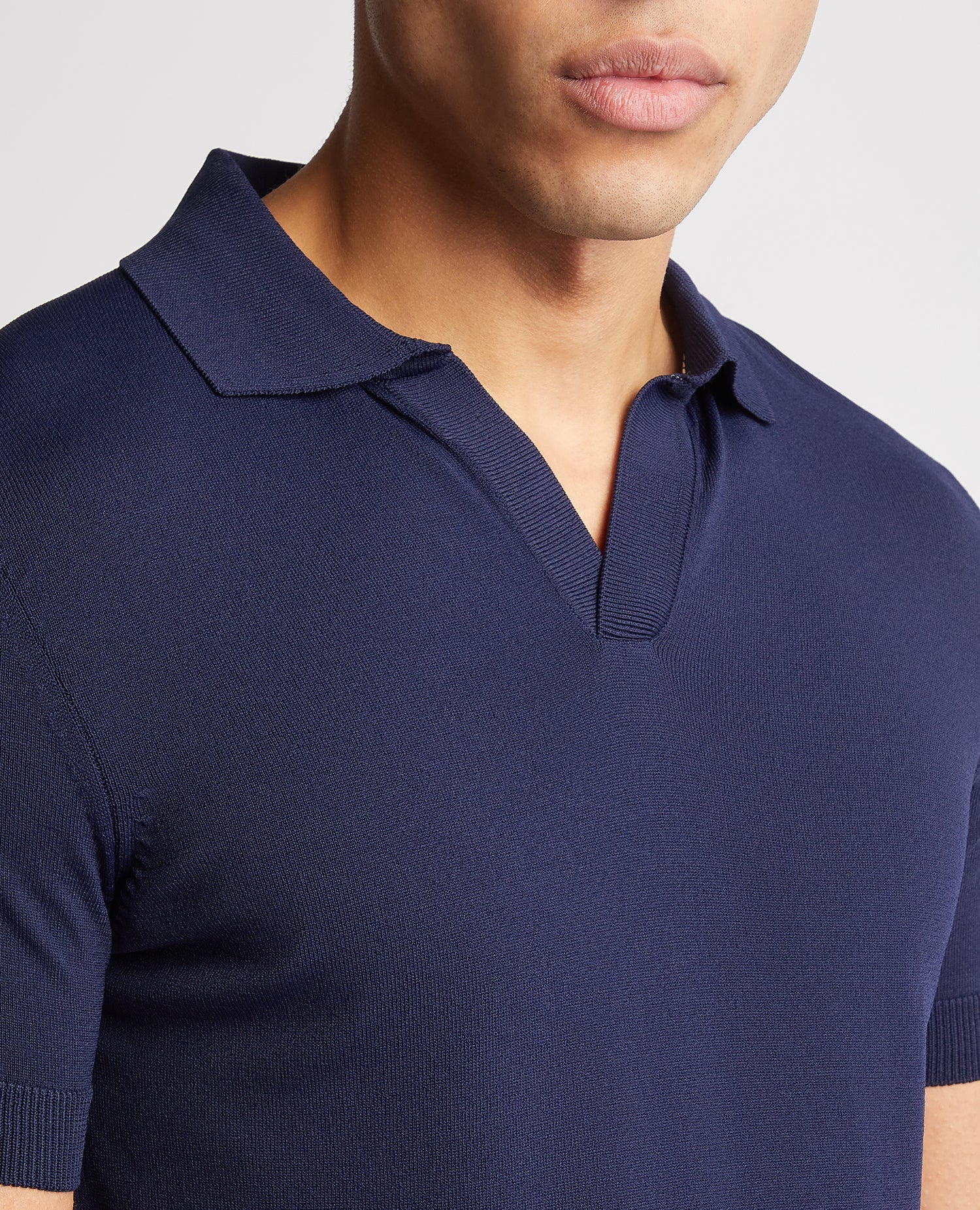 Knitted Short-Sleeve Polo - Image 4