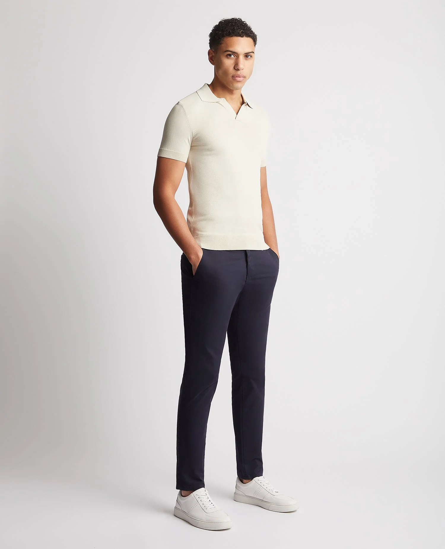 Knitted Short-Sleeve Polo - Image 2