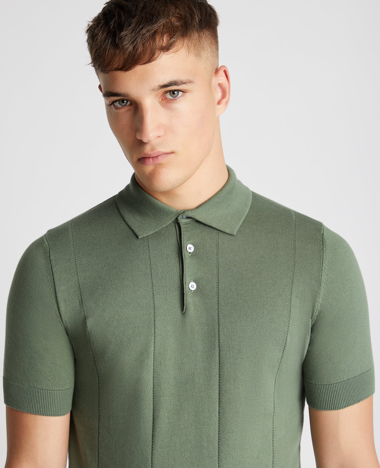 Slim Fit Knitted Cotton Short-Sleeve Polo - Image 5