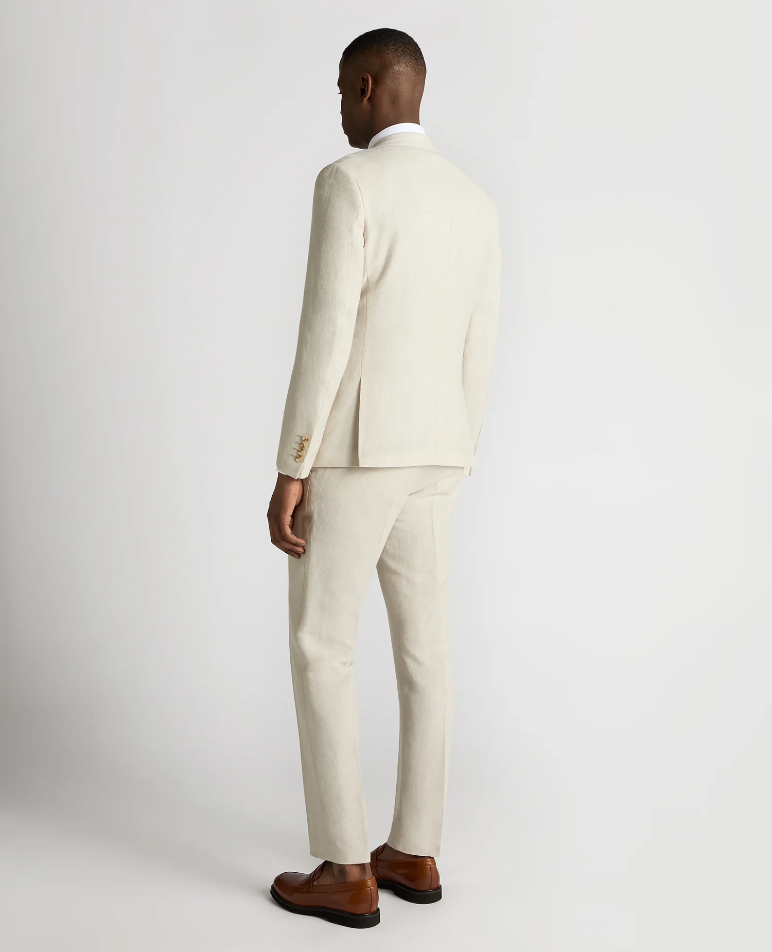 Slim Fit Double-Breasted Black Suit Jacket - Image 3