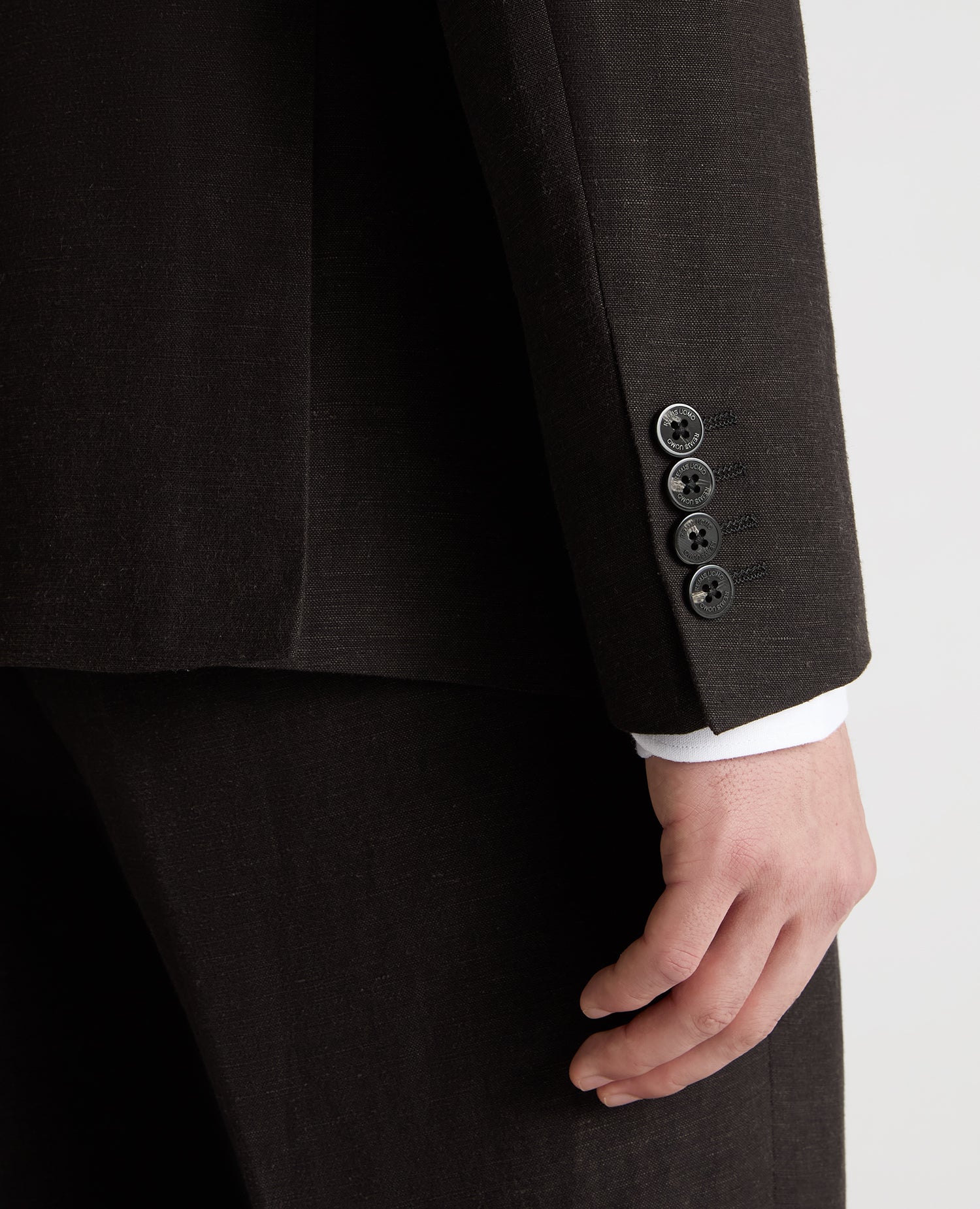 Slim Fit Double-Breasted Black Suit Jacket - Image 5