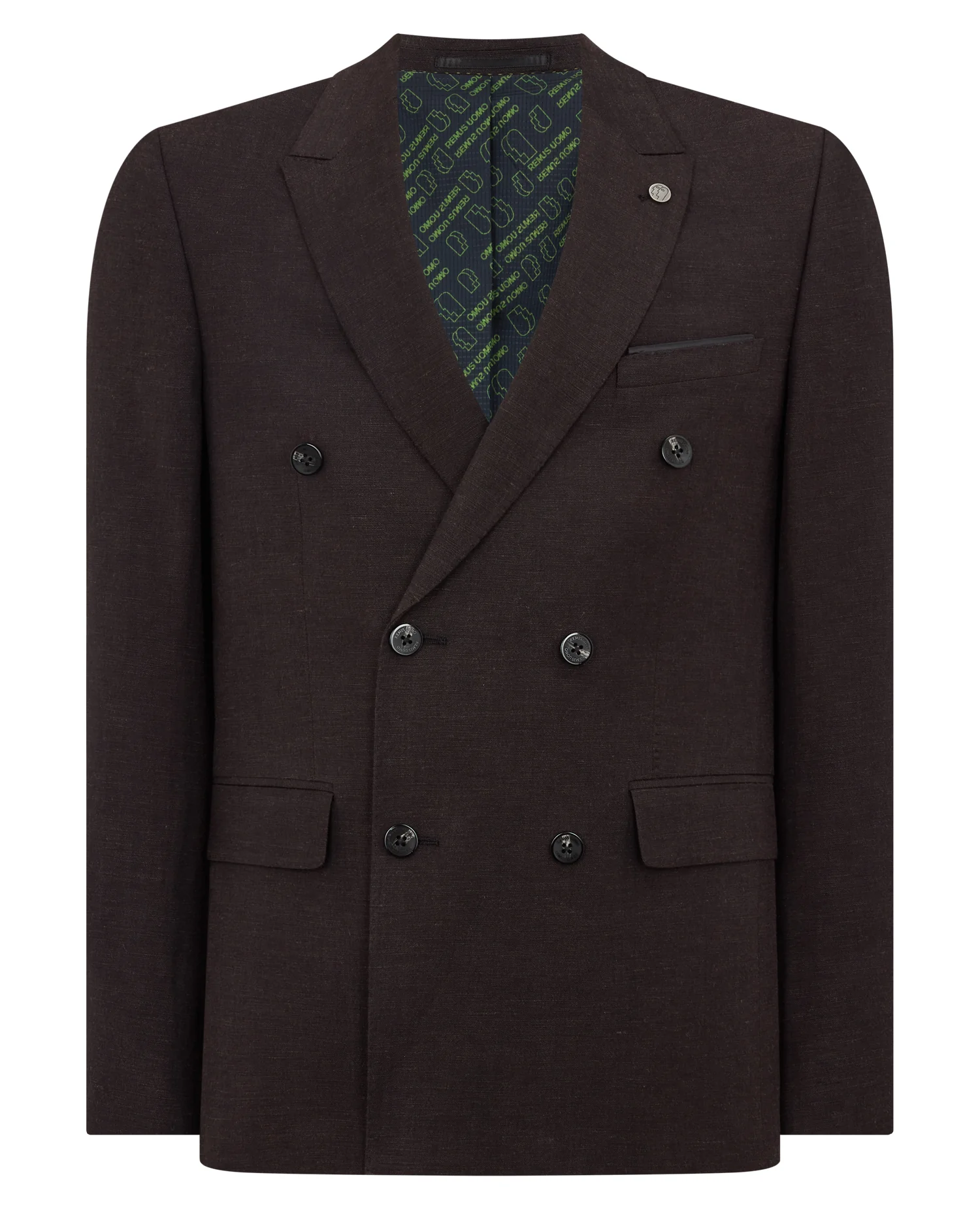Slim Fit Double-Breasted Black Suit Jacket - Image 6