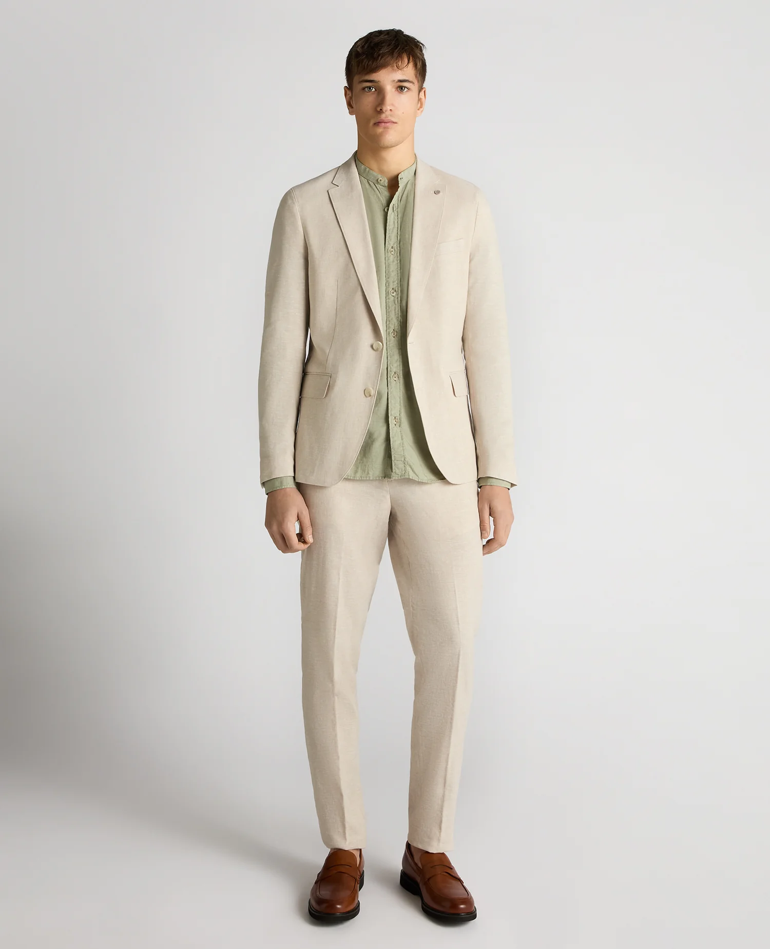Slim Fit Linen-Blend Jacket - Image 2
