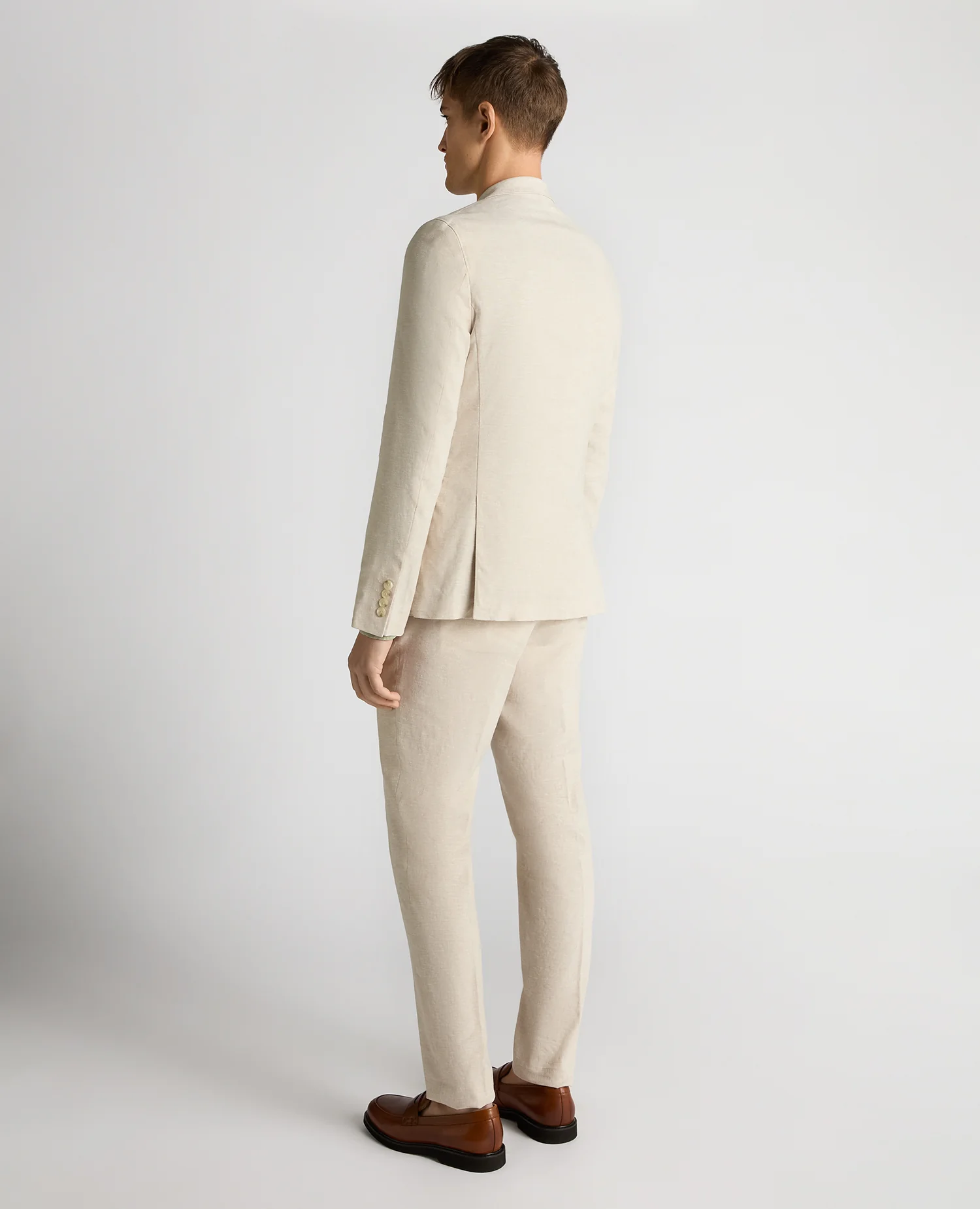 Slim Fit Linen-Blend Jacket - Image 3