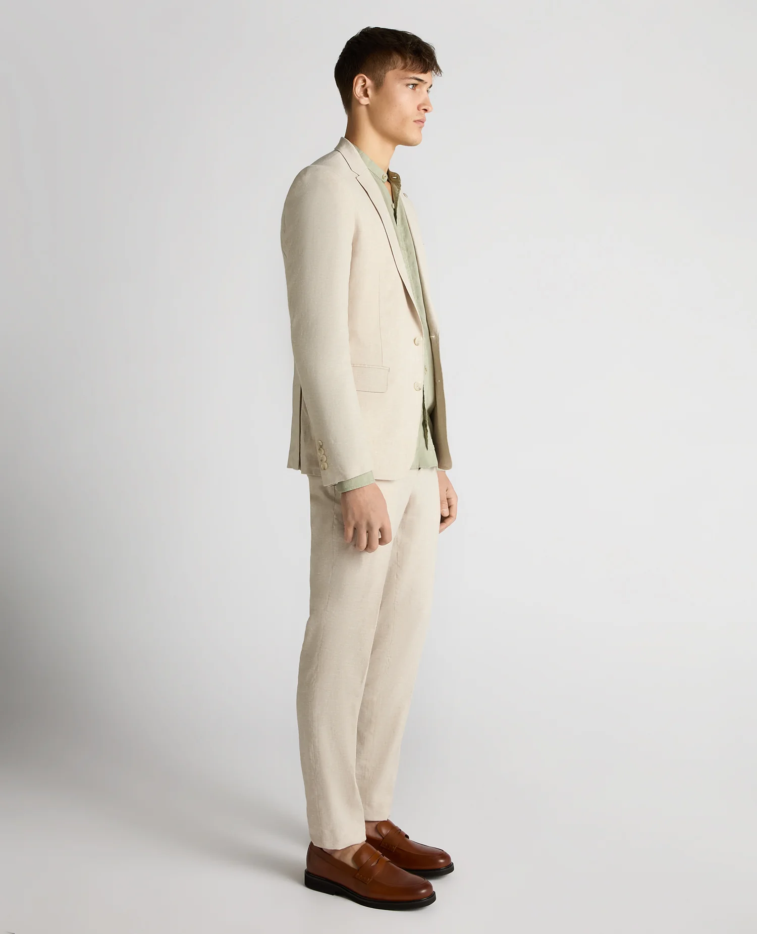 Slim Fit Linen-Blend Jacket - Image 4