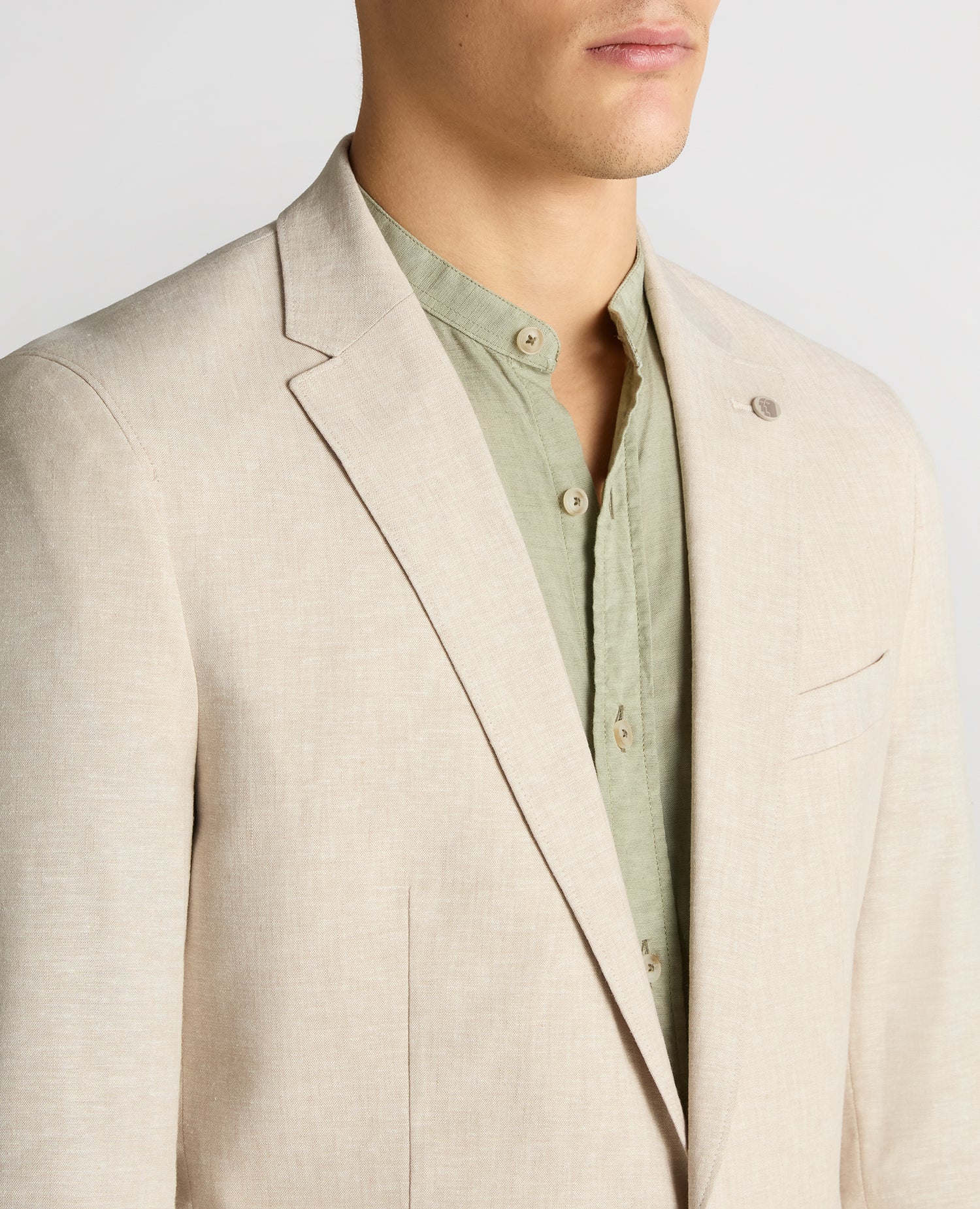 Slim Fit Linen-Blend Jacket - Image 5