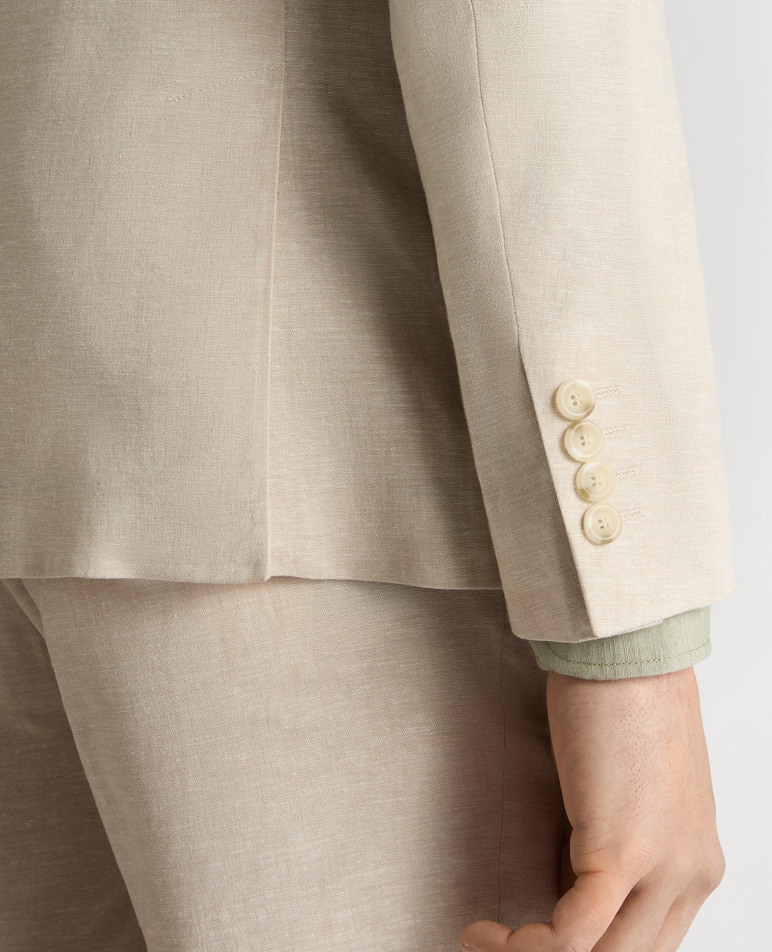 Slim Fit Linen-Blend Jacket - Image 6