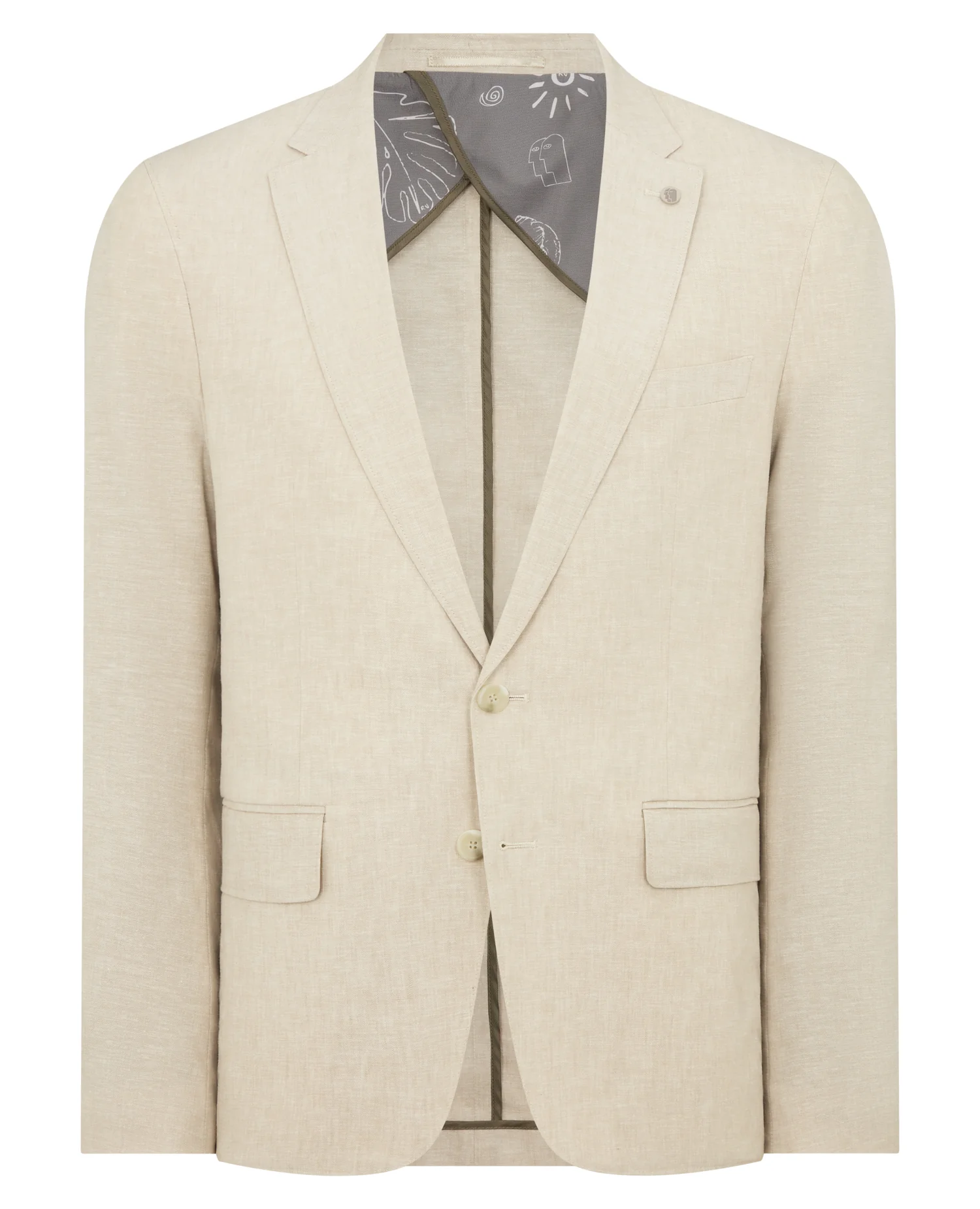 Slim Fit Linen-Blend Jacket - Image 7