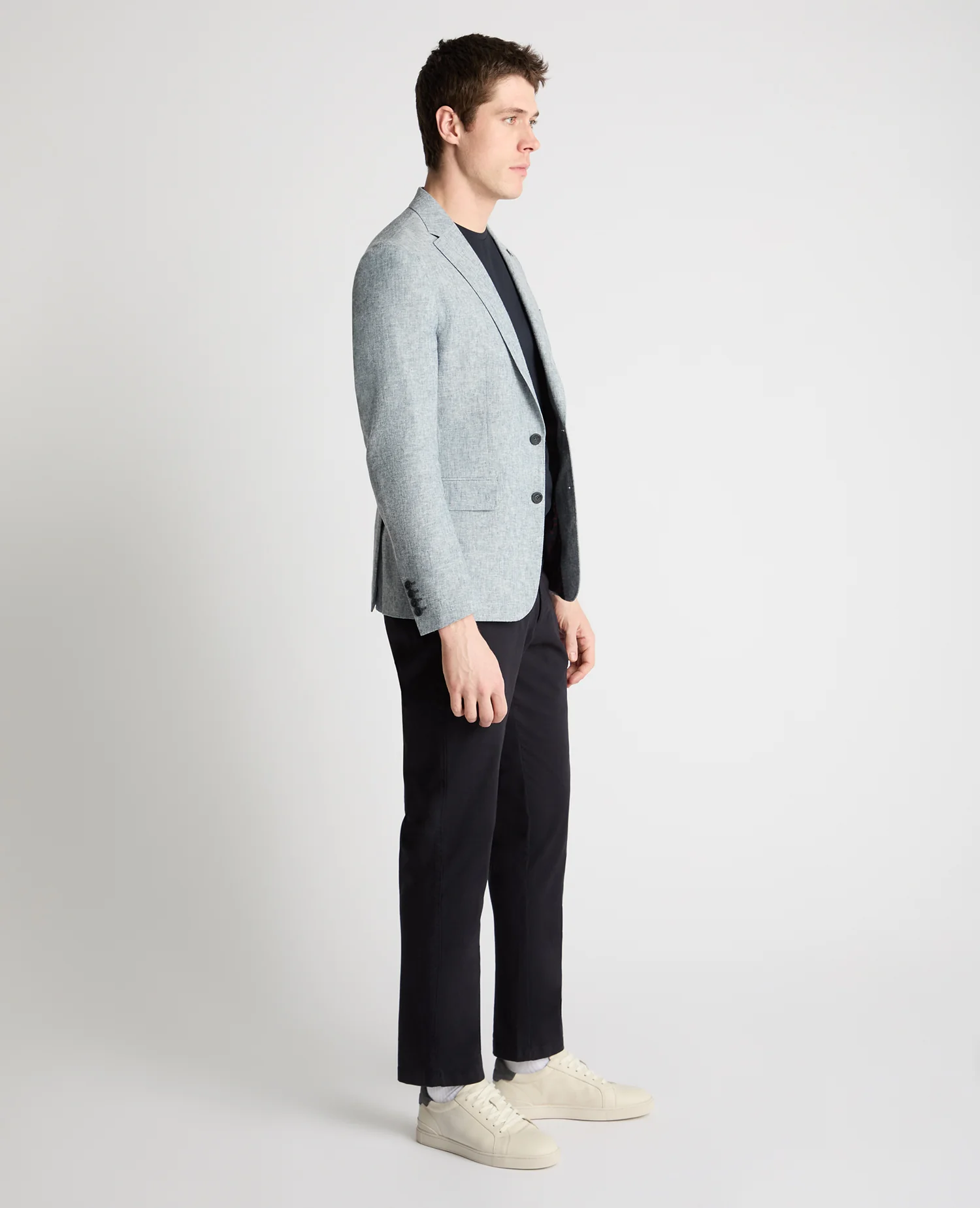 Slim Fit Linen Blend Jacket - Image 4