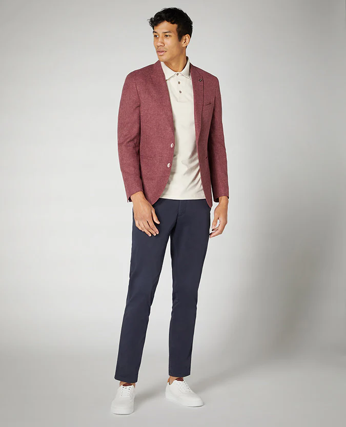 Slim Fit Linen-Blend Jacket - Image 3
