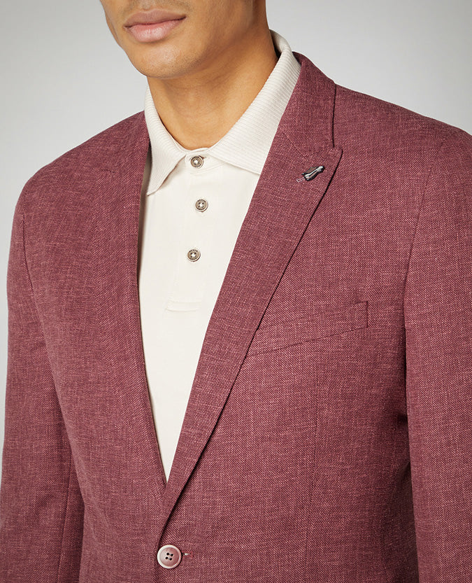 Slim Fit Linen-Blend Jacket - Image 4
