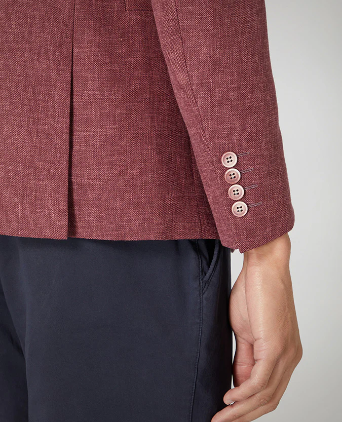 Slim Fit Linen-Blend Jacket - Image 5