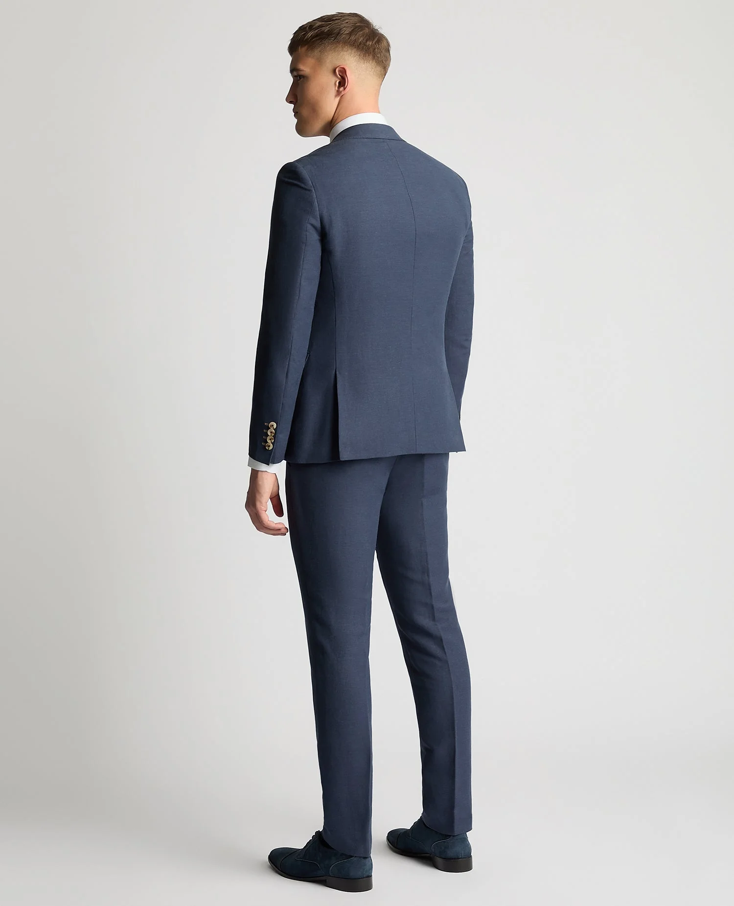 Slim Fit Linen-Blend Suit Jacket - Image 3