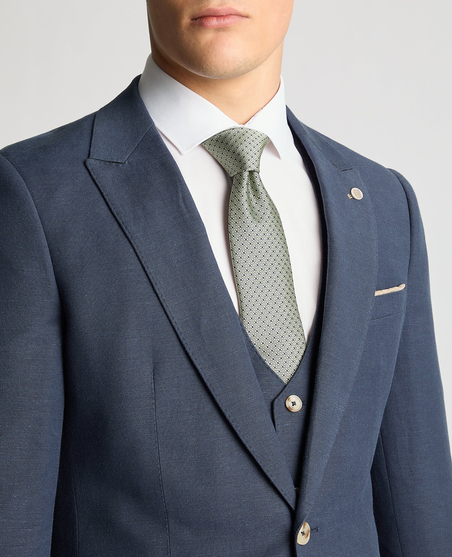 Slim Fit Linen-Blend Suit Jacket - Image 4