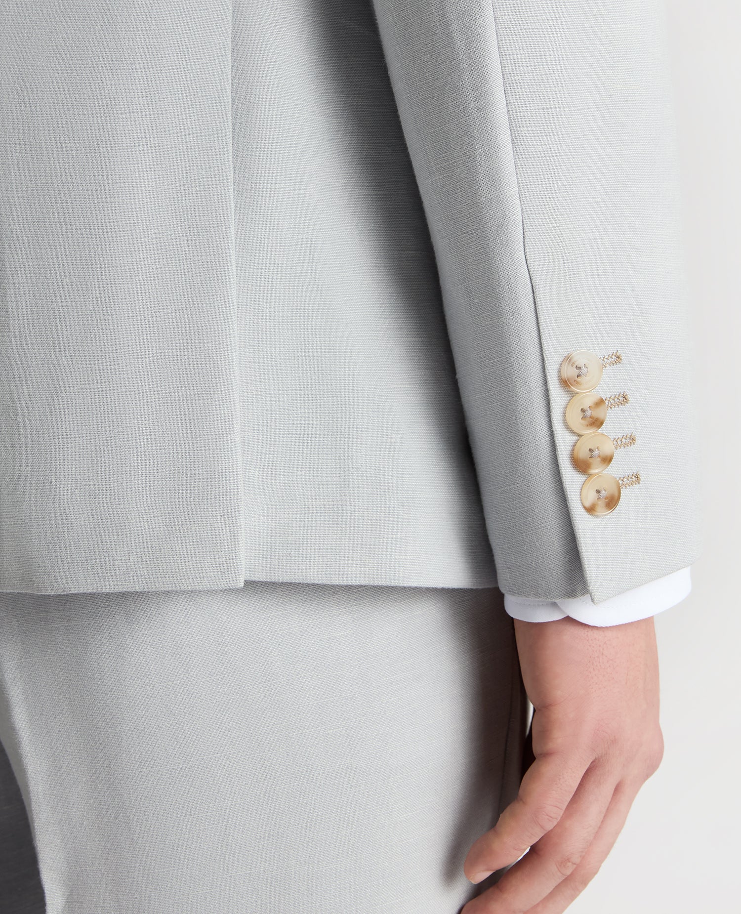 Slim Fit Linen-Blend Suit Jacket - Image 5